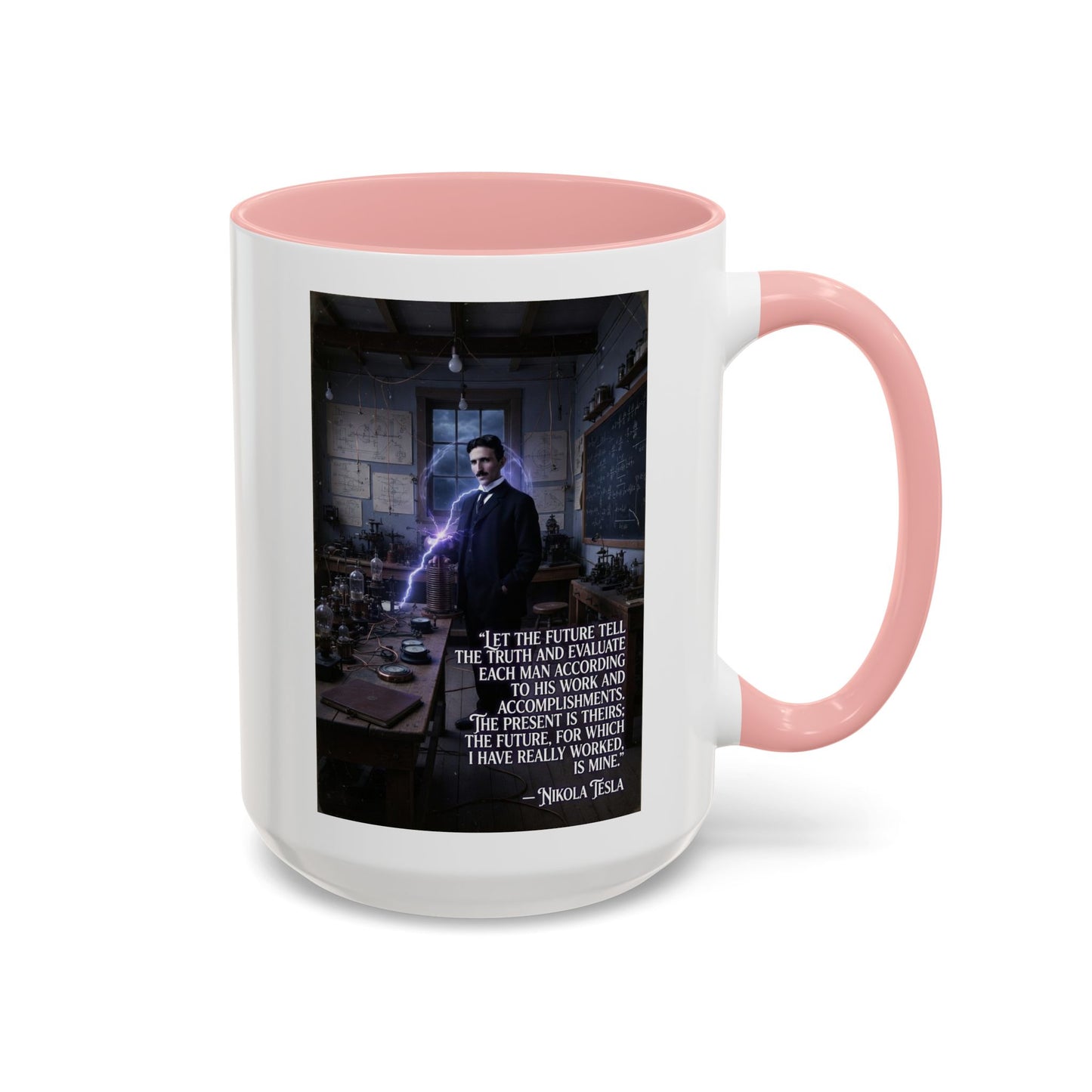 Motivational Nikola Tesla Accent Coffee Mug – Inspirational Science Quote
