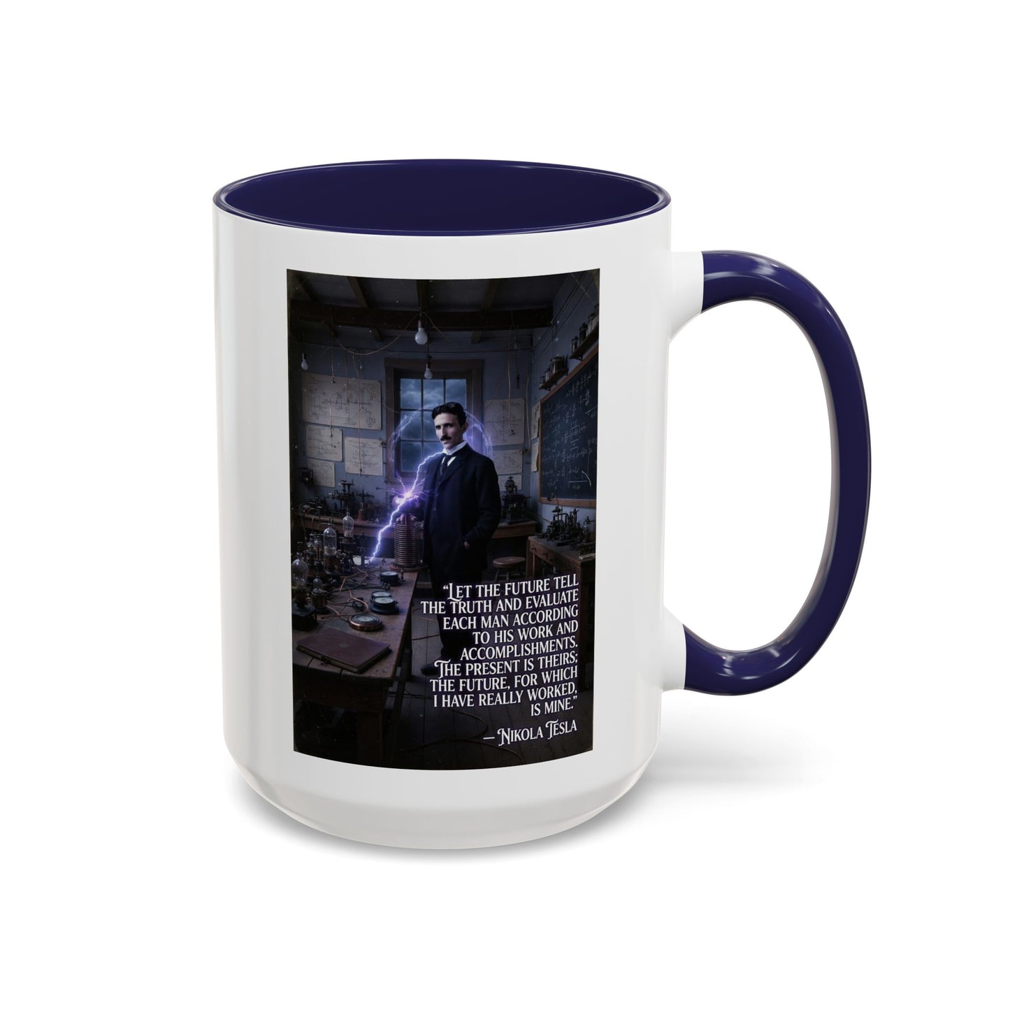 Motivational Nikola Tesla Accent Coffee Mug – Inspirational Science Quote