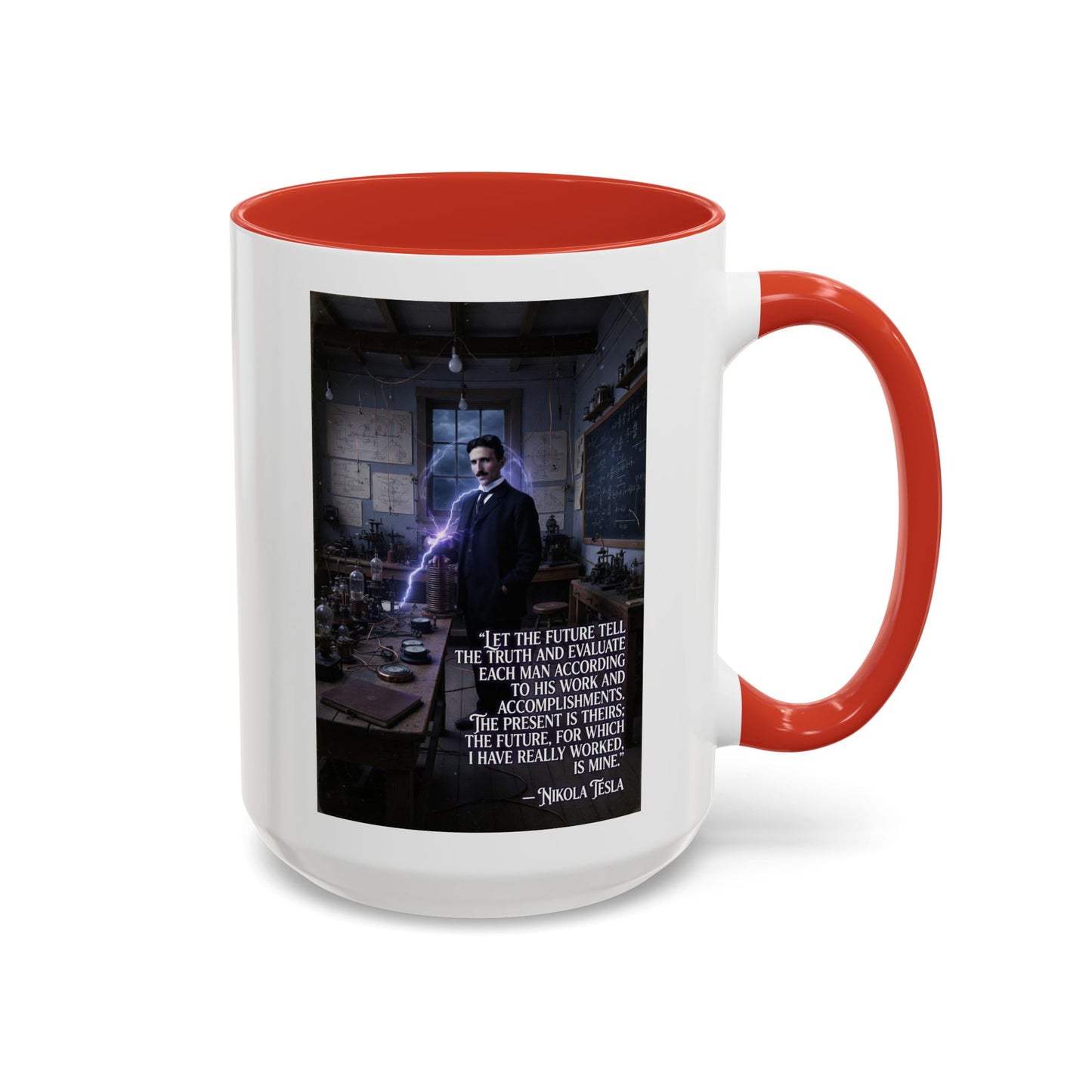 Motivational Nikola Tesla Accent Coffee Mug – Inspirational Science Quote