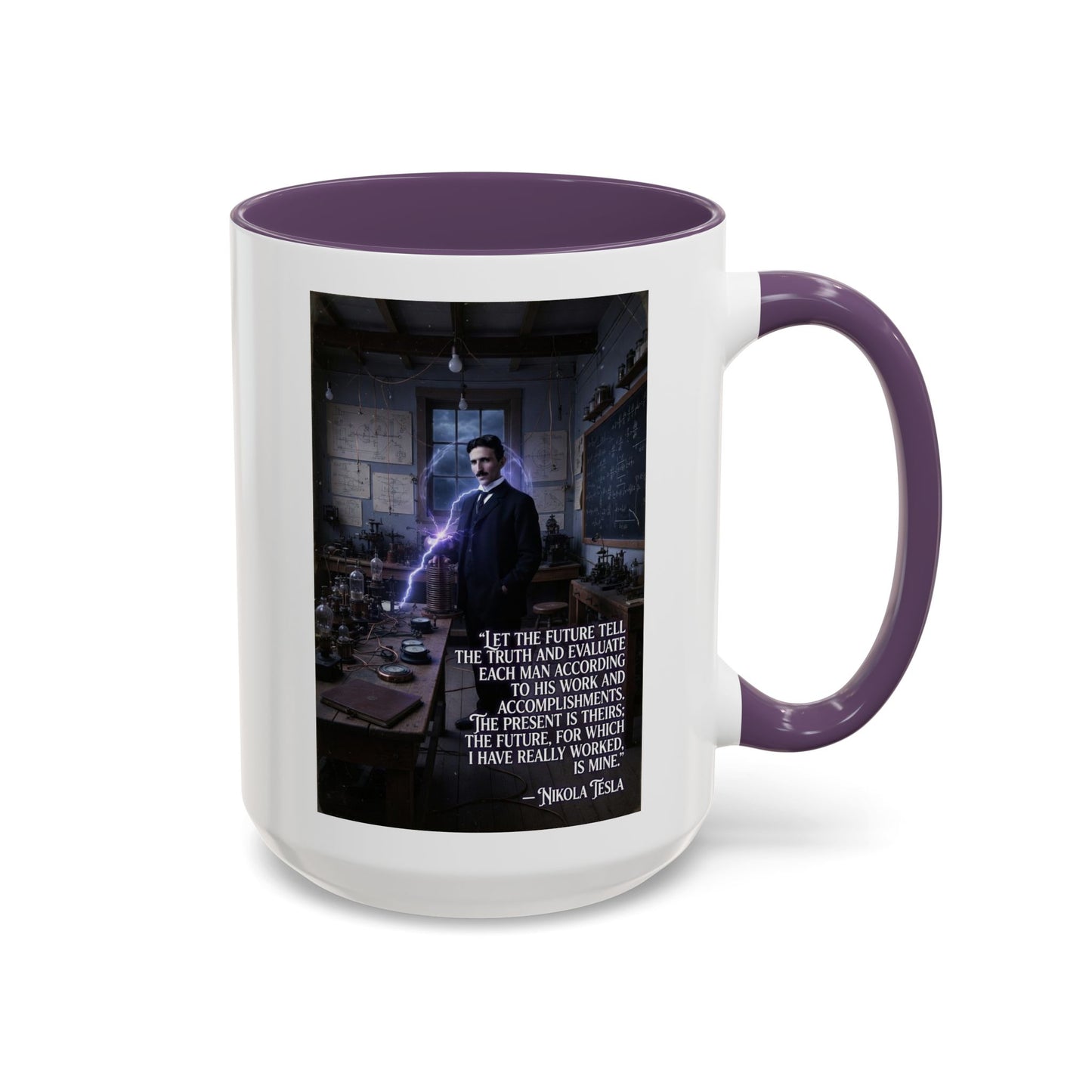Motivational Nikola Tesla Accent Coffee Mug – Inspirational Science Quote