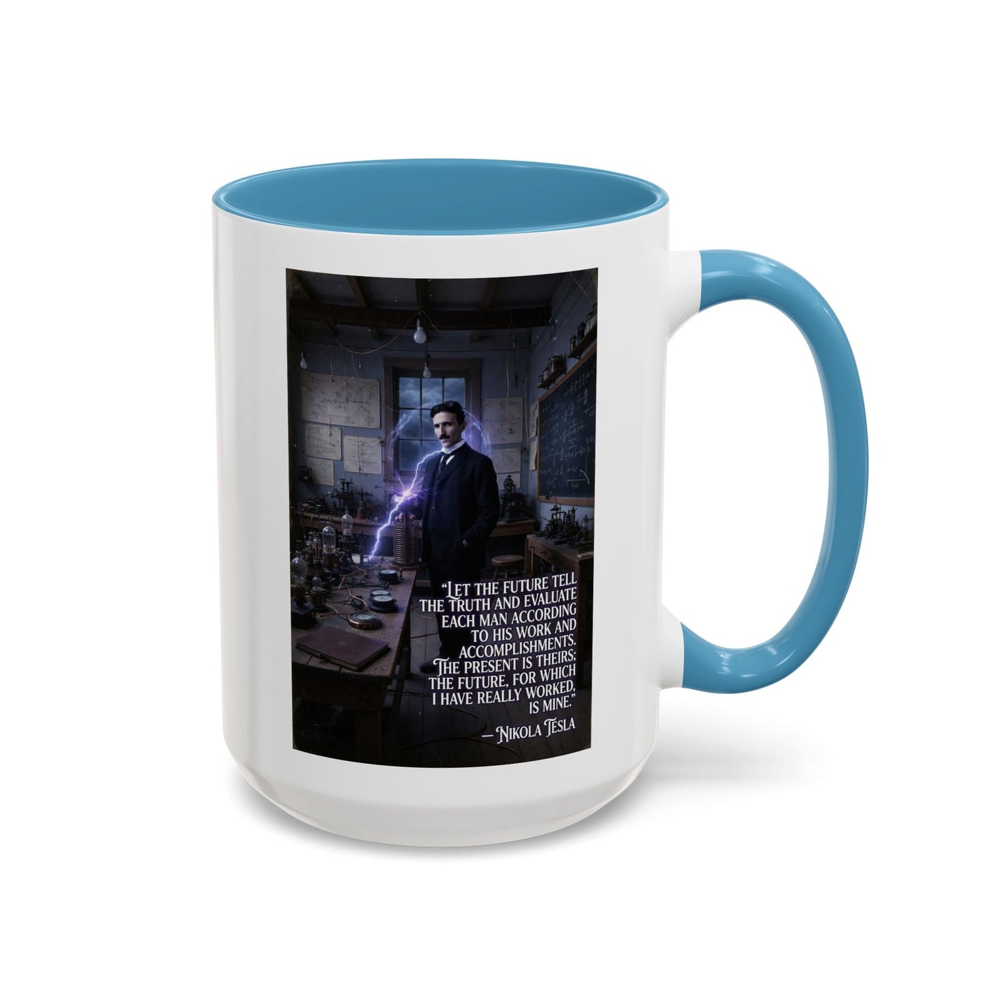 Motivational Nikola Tesla Accent Coffee Mug – Inspirational Science Quote