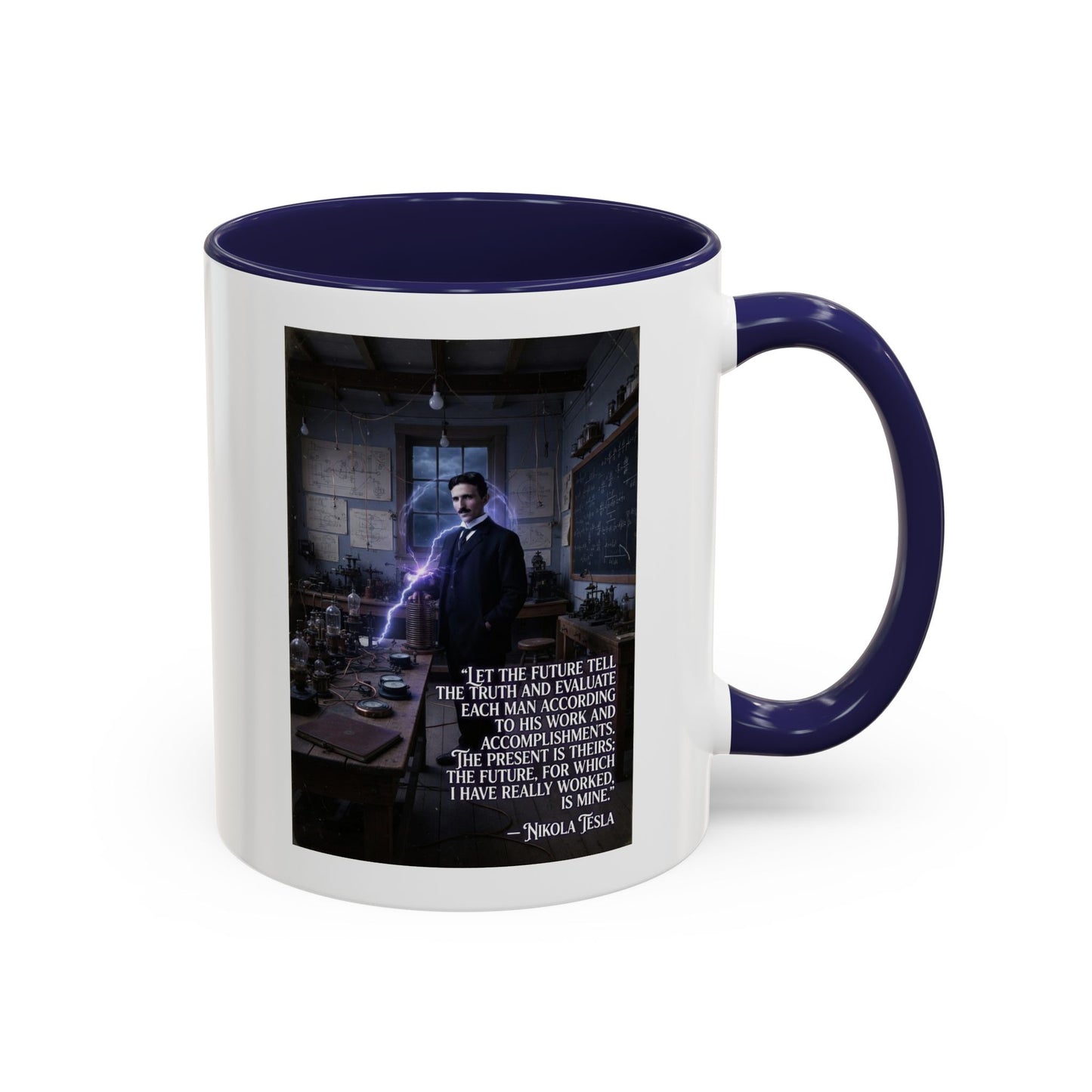 Motivational Nikola Tesla Accent Coffee Mug – Inspirational Science Quote