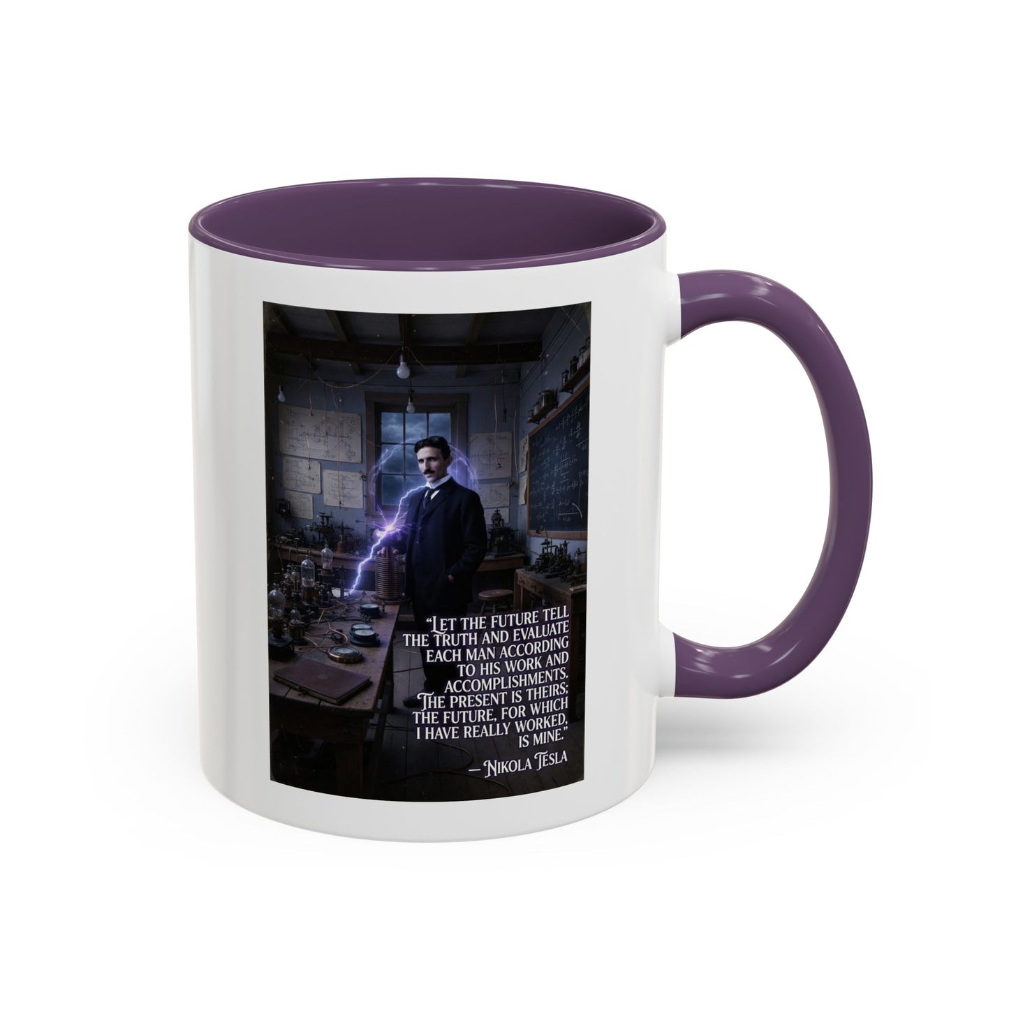 Motivational Nikola Tesla Accent Coffee Mug – Inspirational Science Quote